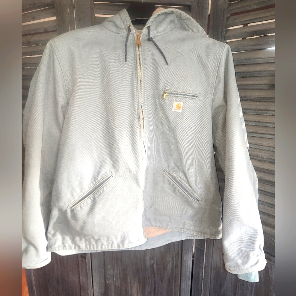Carhartt Womens Light Blue Hooded Jacket WJ141 CUB Small